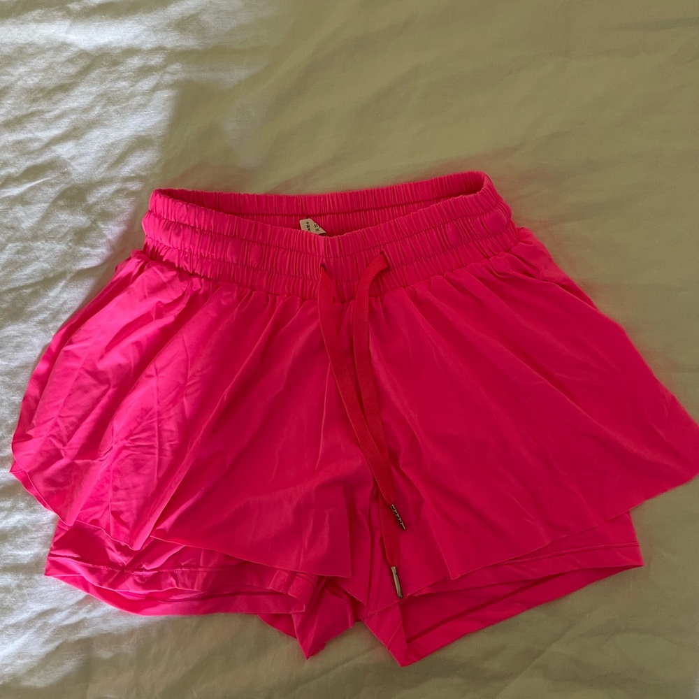 Pink flowy shorts
